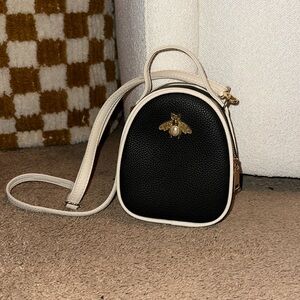 Black and white bumblebee crossbody bag